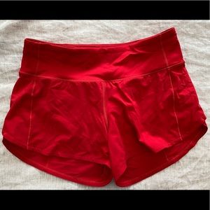 Red Speed Up Lululemon Running Shorts Size 6